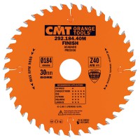 CMT Industrial Fine Cut Saw Blade 184mm dia x 2.6 kerf x 30 bore Z40 15ATB